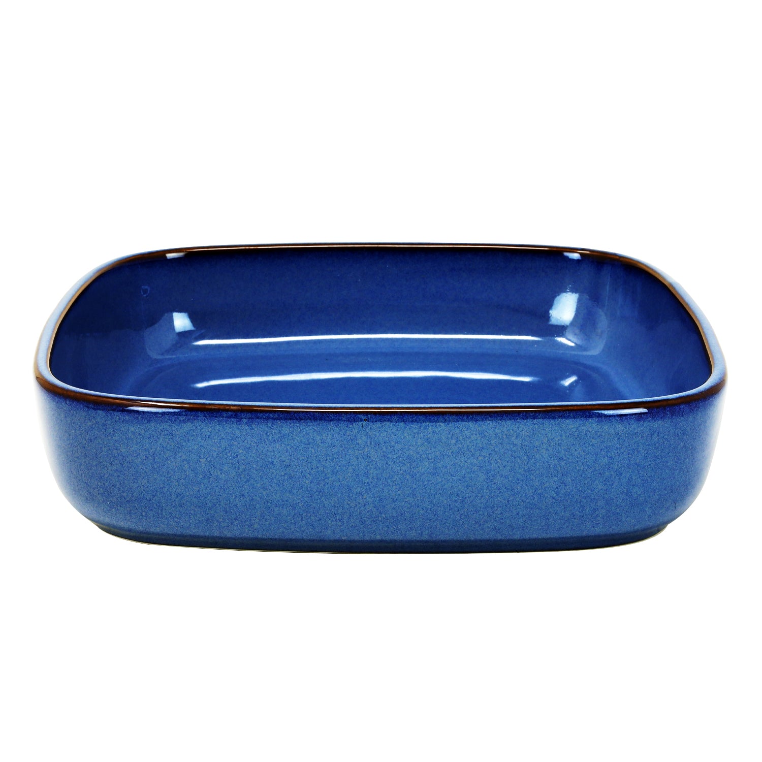 25cm Stoneware Reactive Glaze Blue 1.8-Litre Square Baking Oven Dish