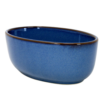 18cm Stoneware Reactive Glaze Blue 650ml Oval Baking Oven Dish