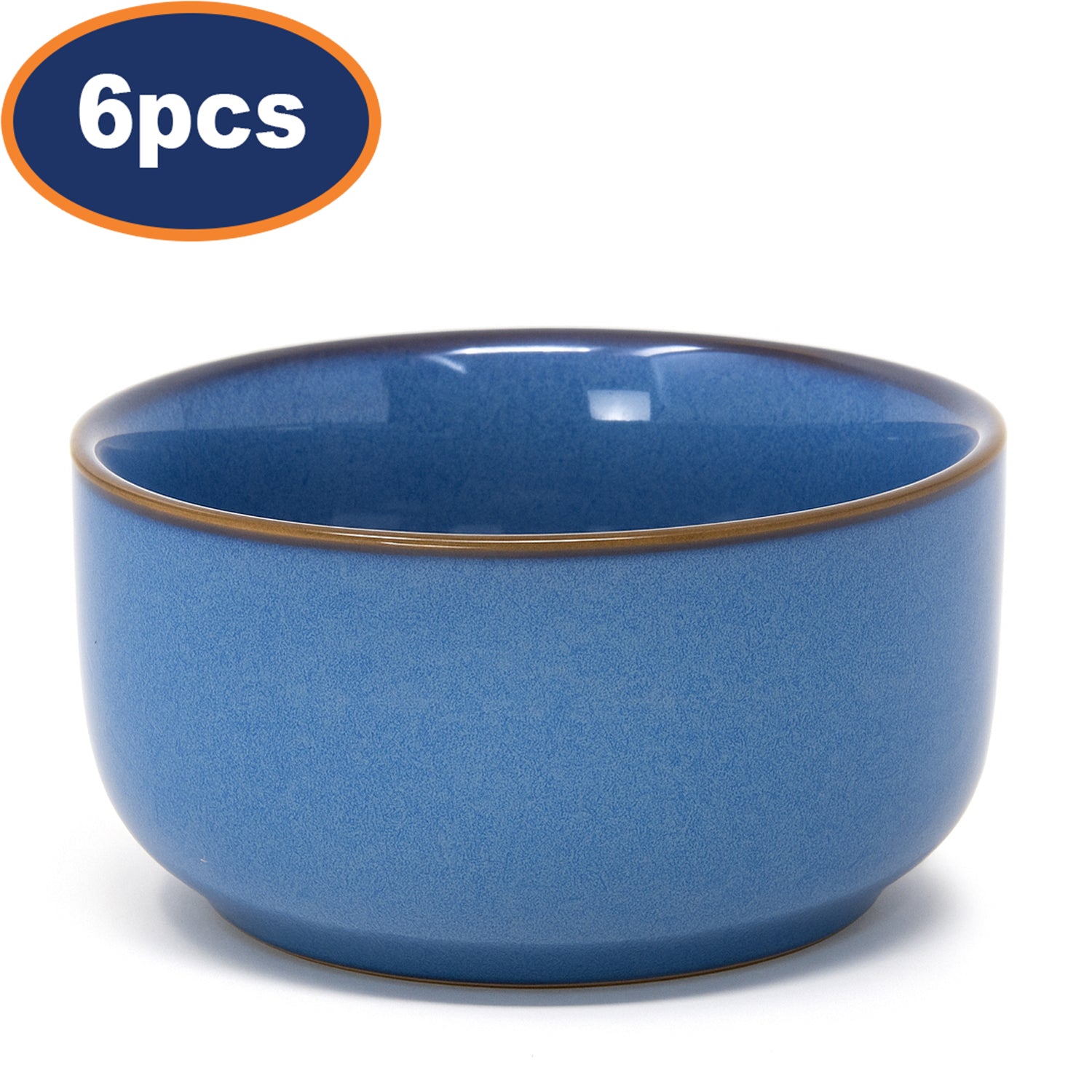 6Pcs 9cm Souffle Dishes Reactive Glaze Blue Ramekin
