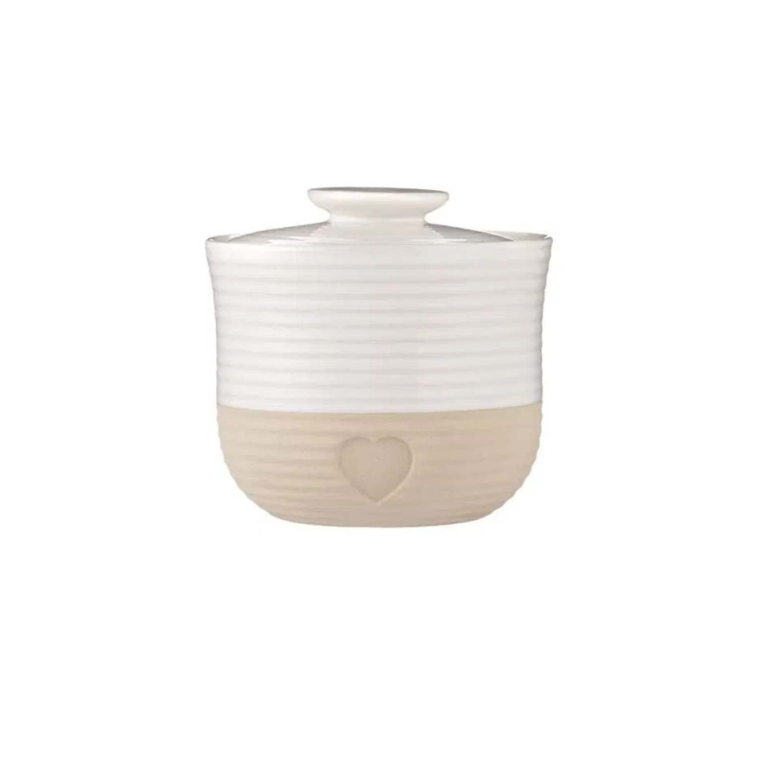 700ml Cream & Beige Stoneware Farm Cockerel Hen Airtight Canister