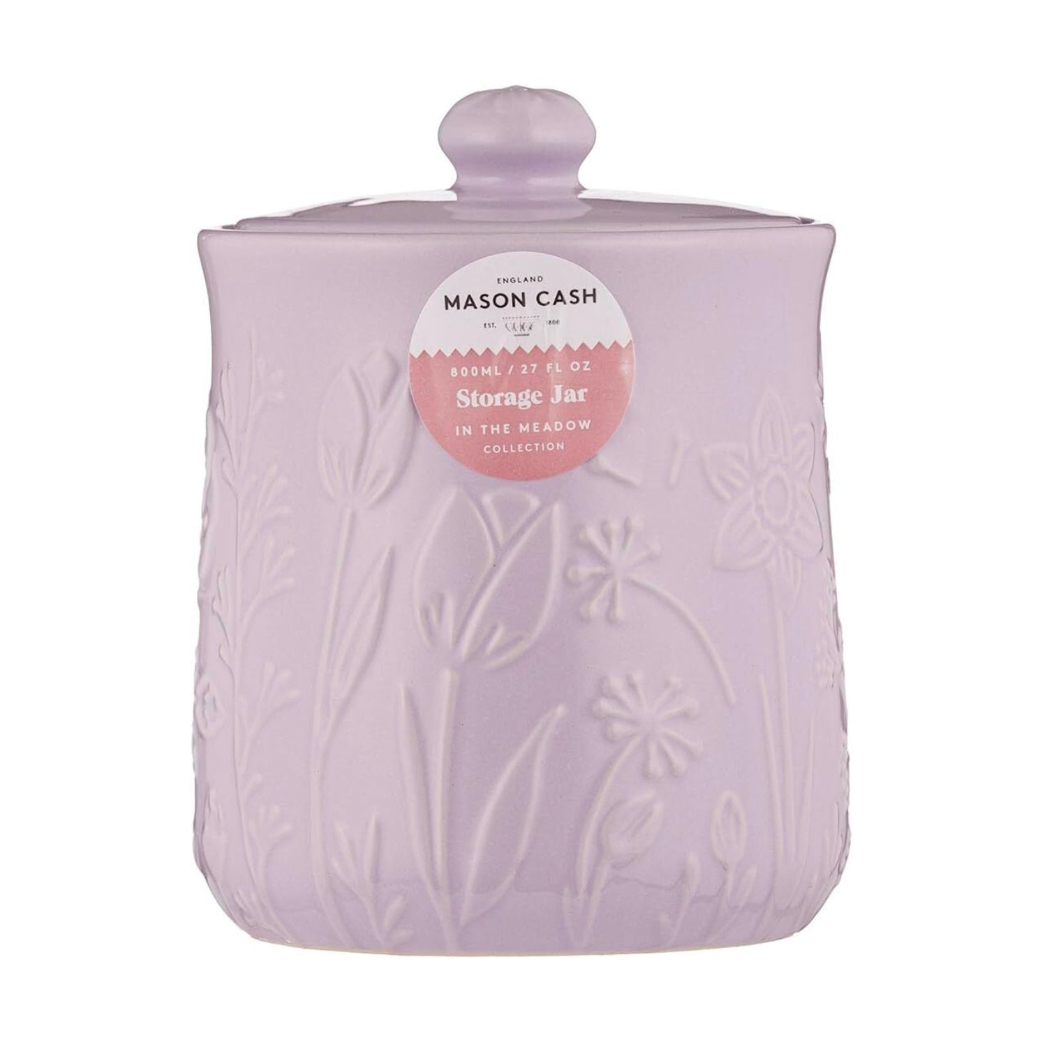 Airtight Lid In The Meadow Floral Embossed 800ml Storage Jar