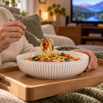 Mason Cash White Stoneware 22cm Ridge Round 850ml Pasta Bowl