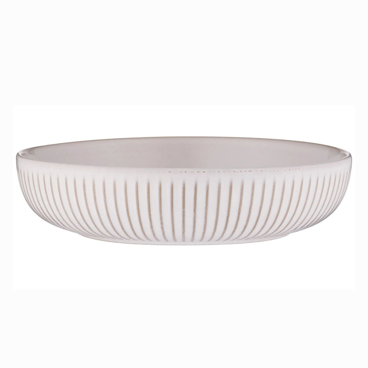 Mason Cash White Stoneware 22cm Ridge Round 850ml Pasta Bowl