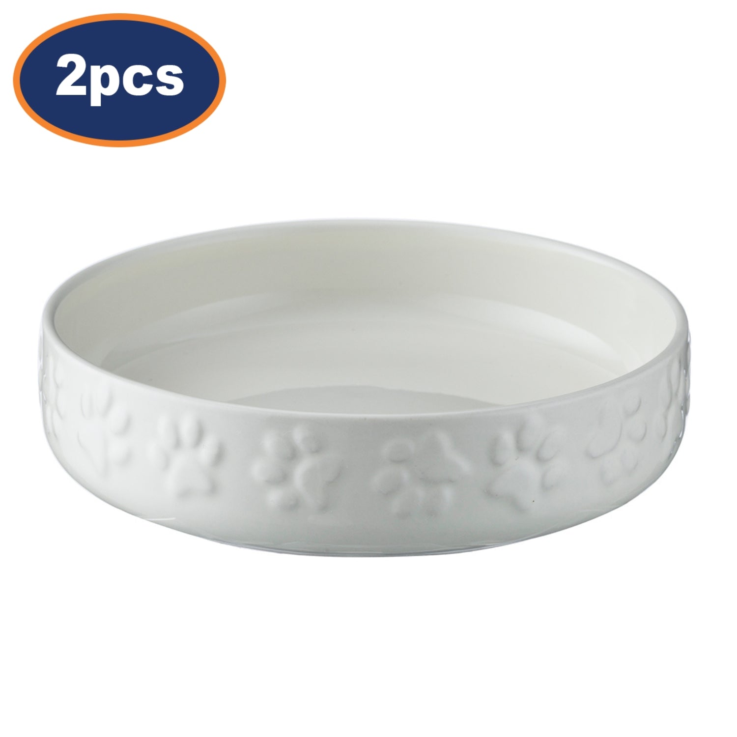 2pcs Mason Cash 13cm Cream Stoneware Pet Feeding Bowl