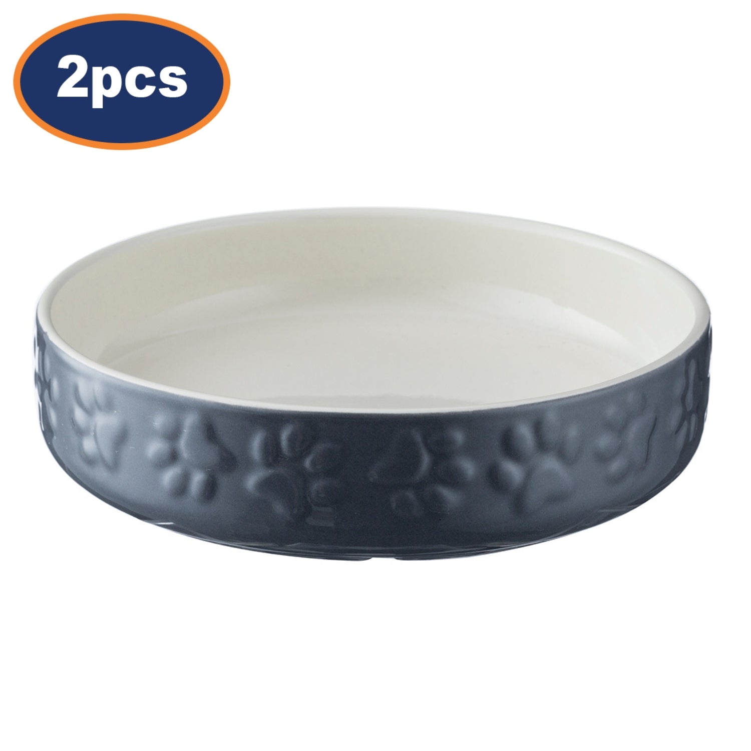 2pcs Mason Cash 13cm Grey Stoneware Pet Feeding Bowl