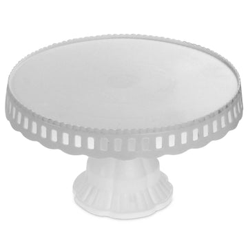 White Plastic Traditional Cake Plate Display Stand