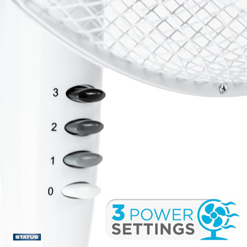 3 Speed 16 Inch White Stand Fan