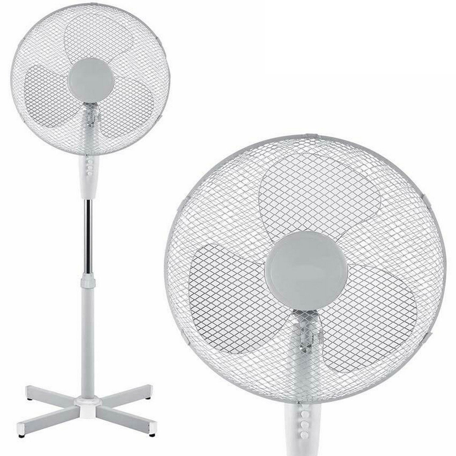 3 Speed 16 Inch White Stand Fan