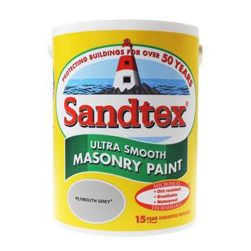 Sandtex Ultra Smooth Masonry Paint - 5L Plymouth Grey