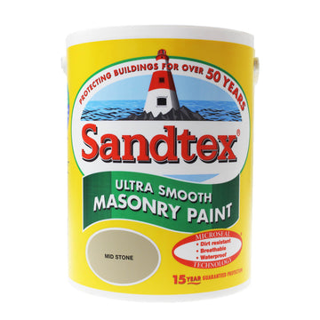 Sandtex Ultra Smooth Masonry Paint - 5L Mid Stone