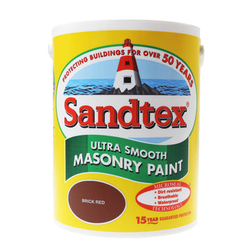 Sandtex Ultra Smooth Masonry Paint - 5L Brick Red