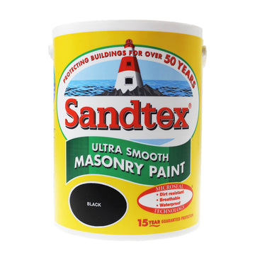 Sandtex Ultra Smooth Masonry Paint - 5L Black