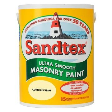 Sandtex Ultra Smooth Masonry Paint - 5L Cornish Cream