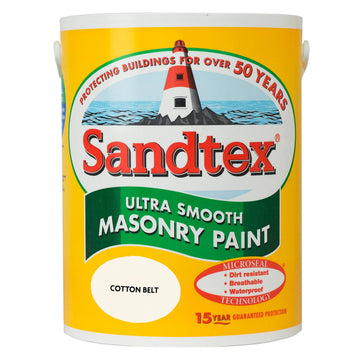 Sandtex Ultra Smooth Masonry Paint - 5L Cotton Belt