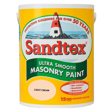 Sandtex Ultra Smooth Masonry Paint - 5 Litre Light Cream