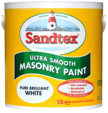 Sandtex Ultra Smooth Paint - 2.5L Pure Brilliant White