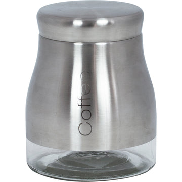 Sabichi 0.7 Litre Brushed Stainless Steel Glass Coffee Jar