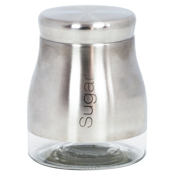 Sabichi 700ml Stainless Steel Glass Sugar Jar