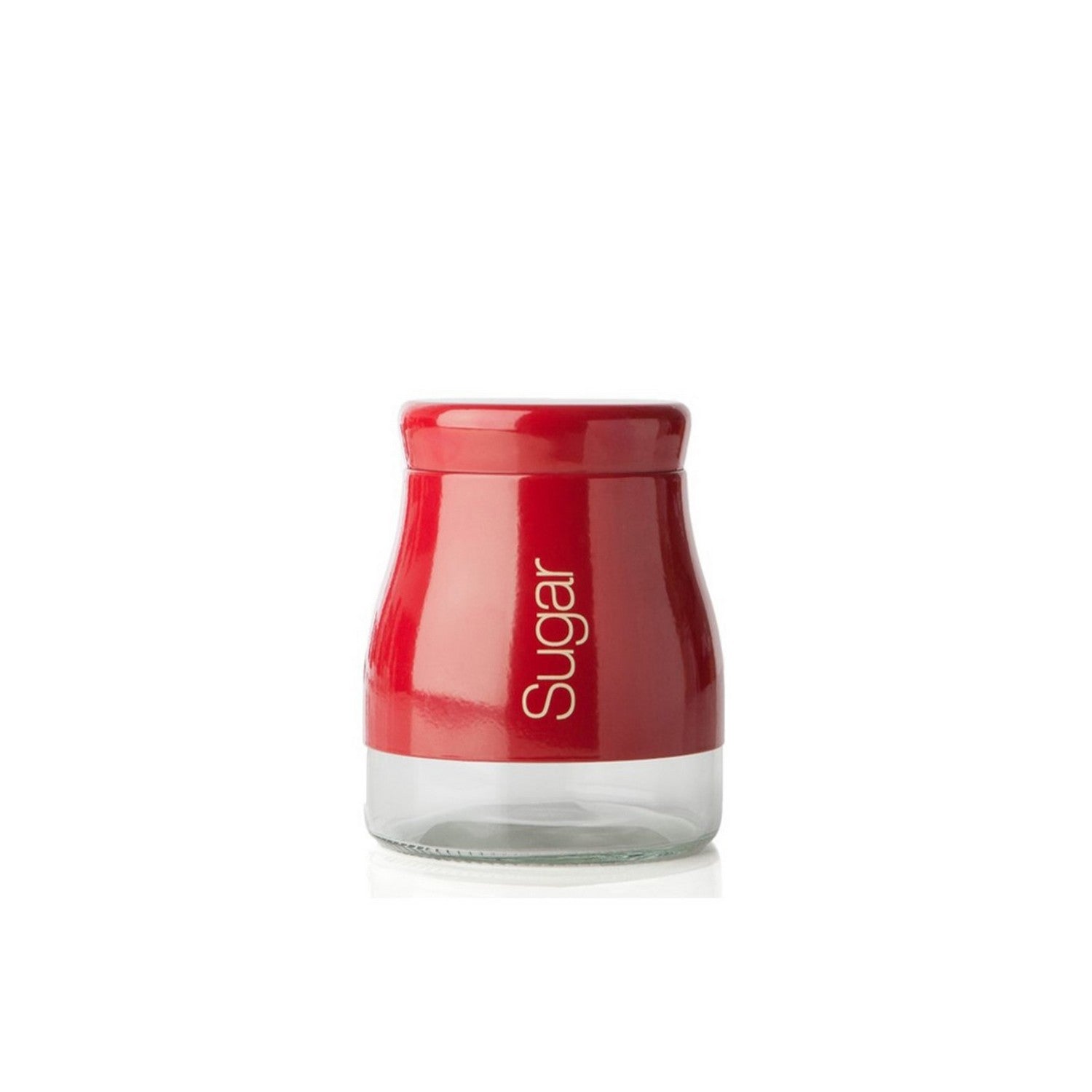 700ml Red Glass Stainless Steel Sugar Jar