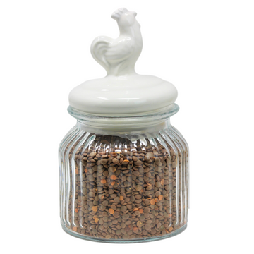 2Pcs 600ml Cockerel Glass Food Storage Jar