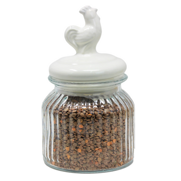 4Pcs 600ml Cockerel Glass Food Storage Jar