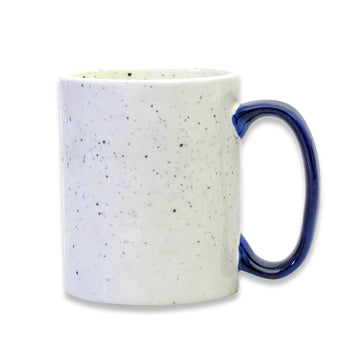 350ml New Bone China White Blue Speckled Mug Large Cup