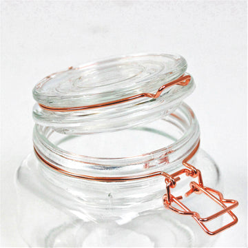 2pcs 600ml Glass Copper Clip Top Storage Jar