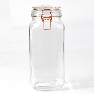 2pcs 2.2L Glass Copper Clip Top Storage Jar