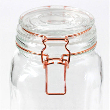 2.2L Glass Copper Clip Top Storage Jar