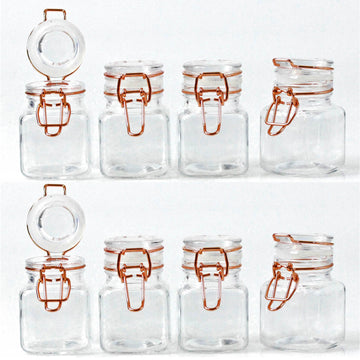 Glass Storage Jars Airtight Clip Top Lid Food Preserve Preserving Jar 70ml  x6