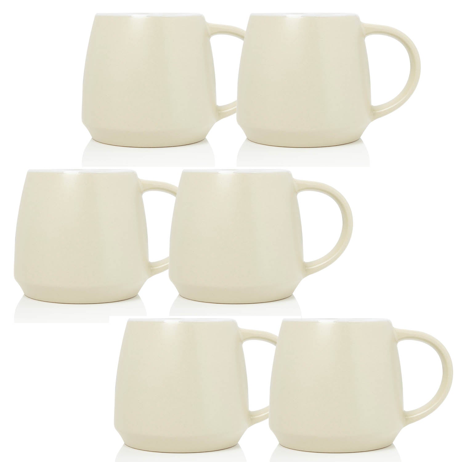 6pcs 320ml Essentials Matt Stone White Stoneware Mug