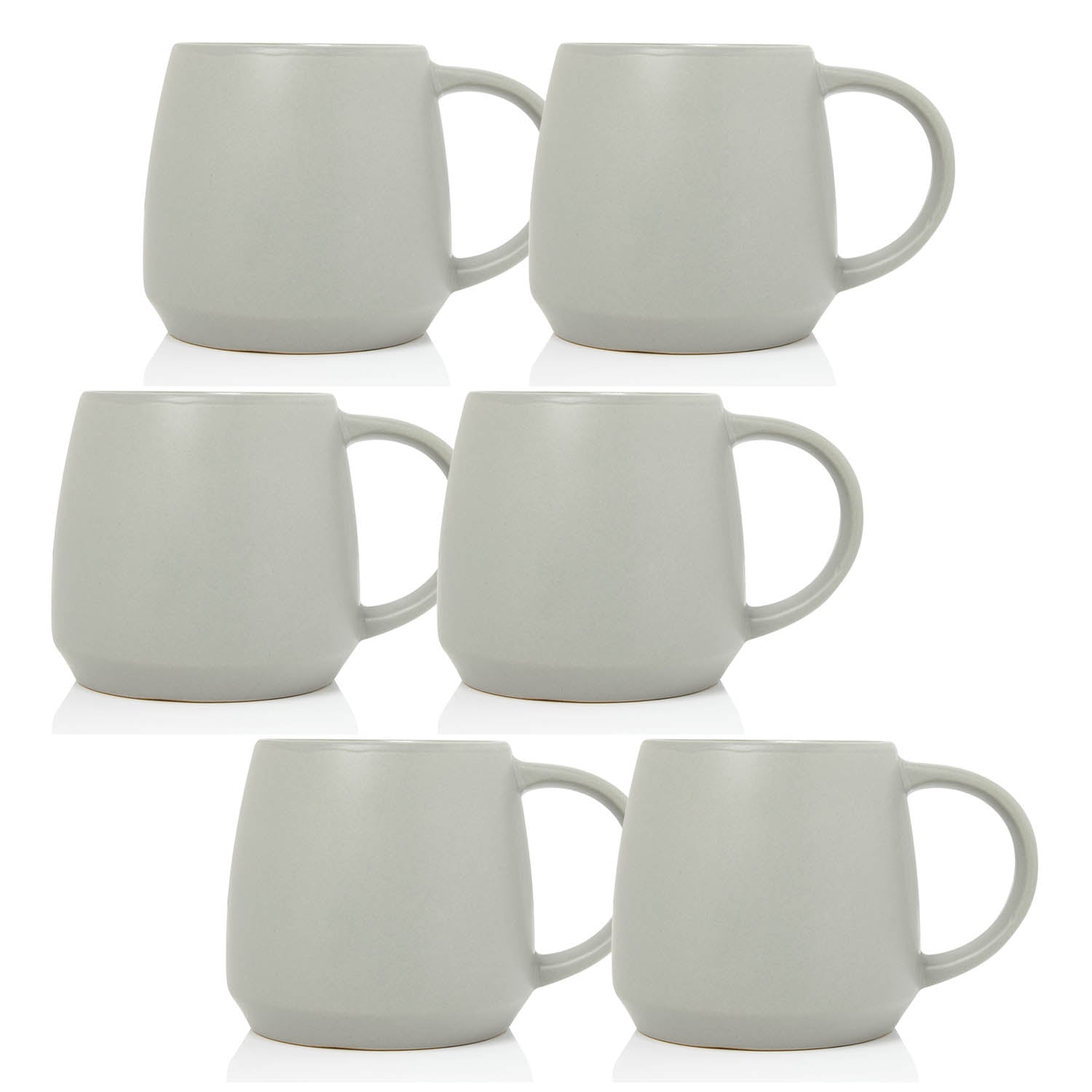 6pcs 320ml Essentials Matt Grey Mug