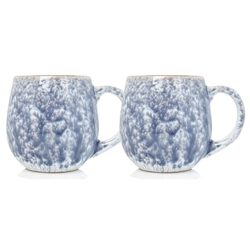 2-Piece 550ml Pale Grey Coffee Reactive Glazed Mug