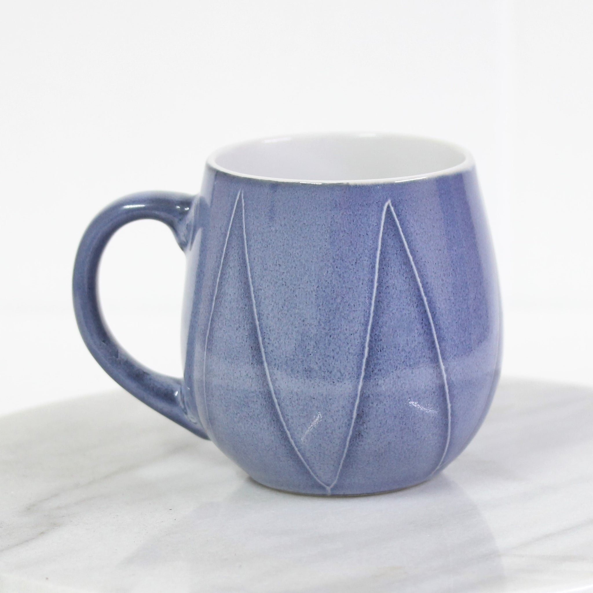 550ml Denim Blue Reactive Zigzag Mug