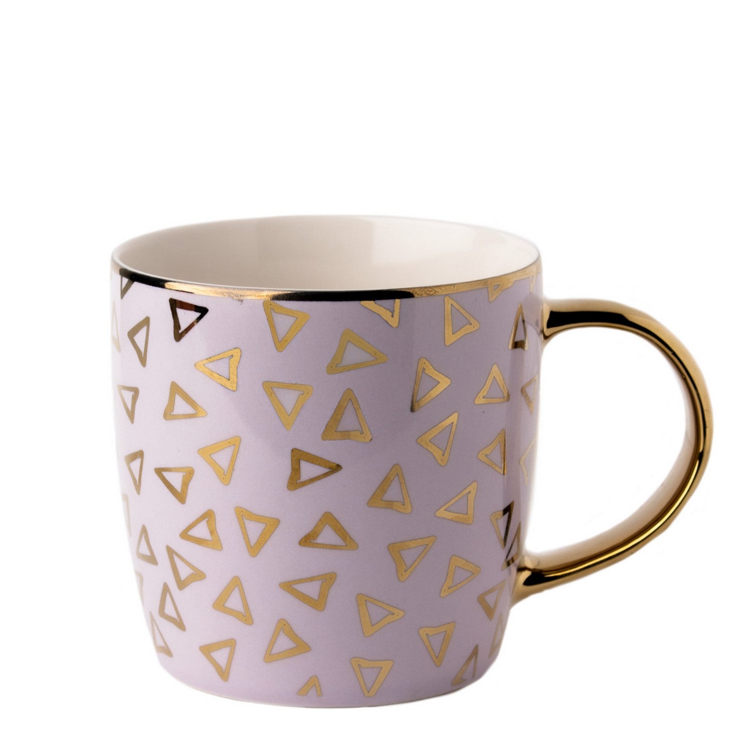 10oz Gold Triangles Porcelain Mug