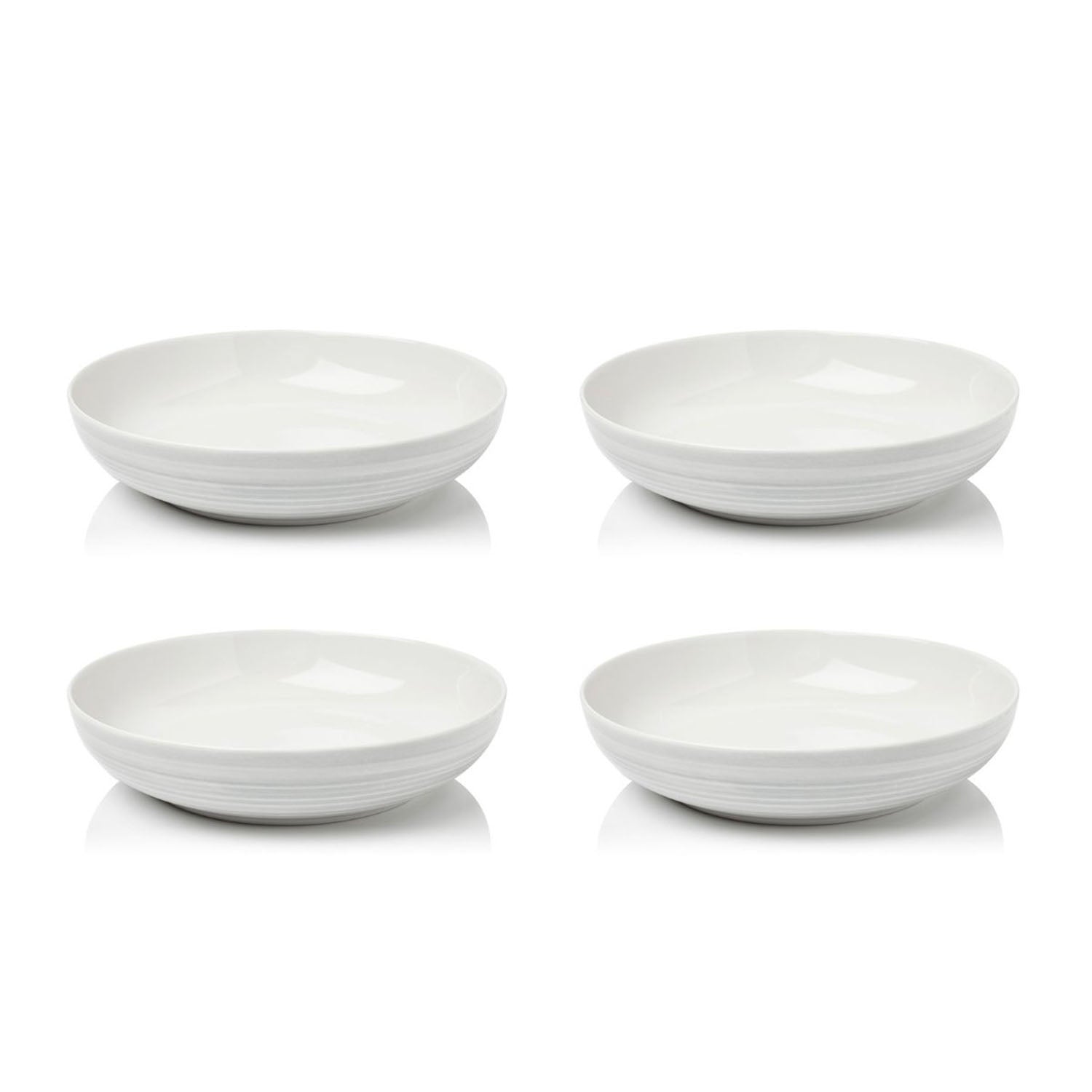 4pcs White Porcelain Pasta Bowl