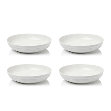 4pcs White Porcelain Pasta Bowl