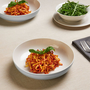 4pcs White Porcelain Pasta Bowl