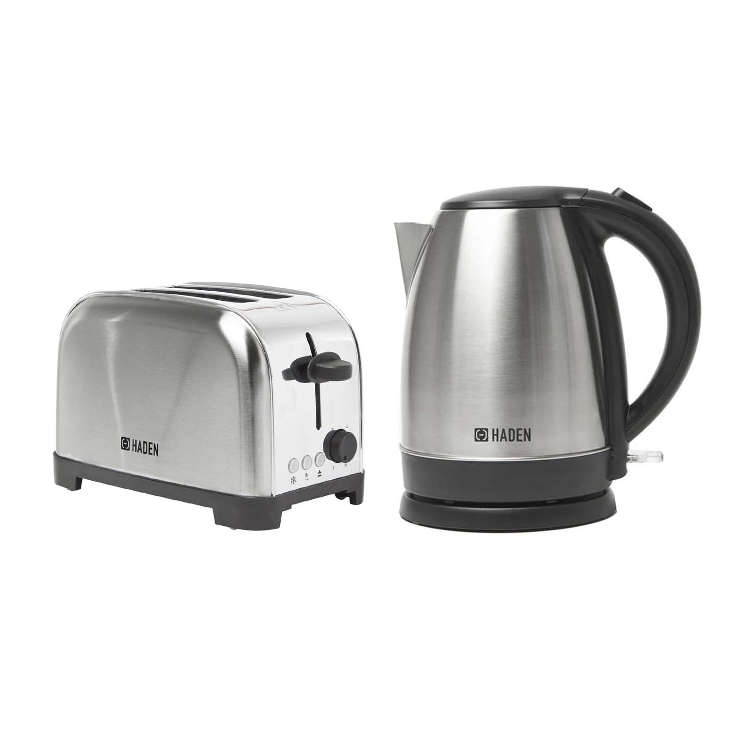 Silver 1.7L 2200W Cordless Kettle & 700W 2 Slice Extra Wide Slot Toaster Set