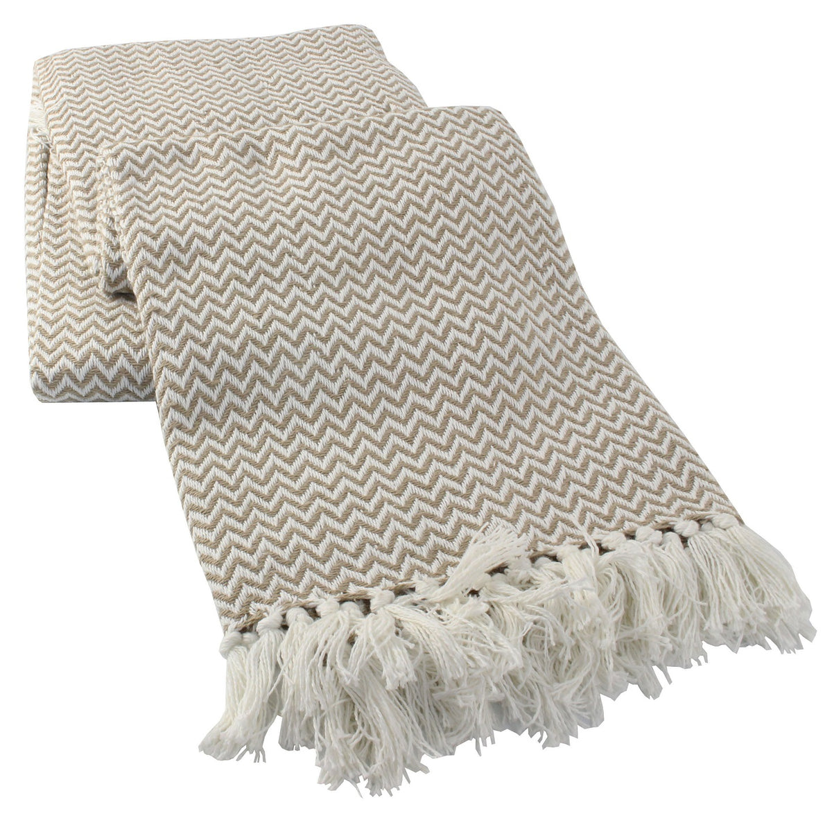 Safi Herringbone Sofa Bed Extra Large Throw - Linen