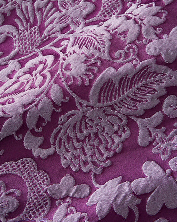 Jacquard Damask Floral Duvet Cover Set, Super King, Plum