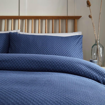 Santos Duvet Cover Set, King, Navy Blue