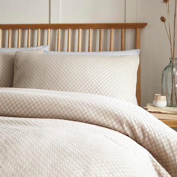 Santos Honeycomb Duvet Cover Set, King, Stone