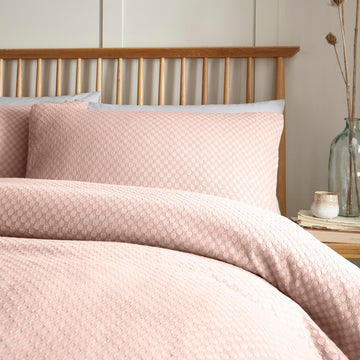 Santos Honeycomb Duvet Cover Set, Double, Blush