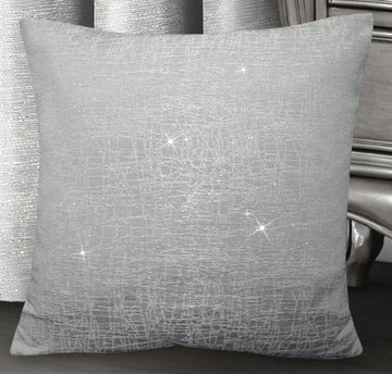 Luxury Sparkle Shimmer Filled Cushion - Sasha Silver Grey