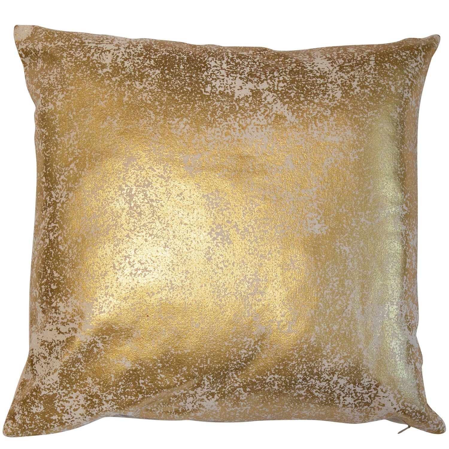 Malini Golden Foil Print Filled Cushion 45x45cm - Gold & Natural