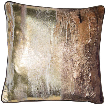 Malini Earth Filled Cushion 45x45cm - Gold & Brown
