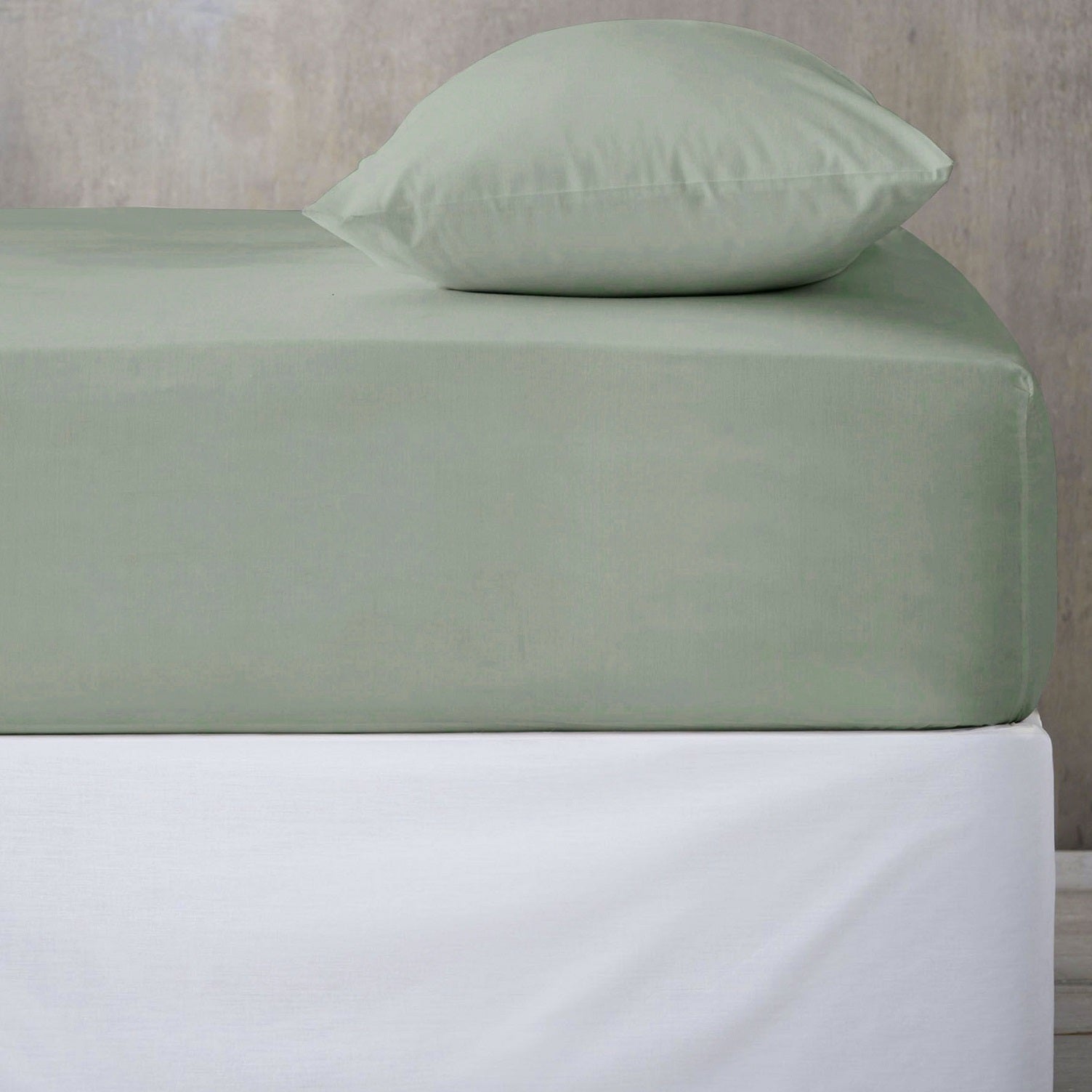 Fitted Sheet 25cm Deep, Single, Green