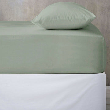 Fitted Sheet 25cm Deep, Single, Green