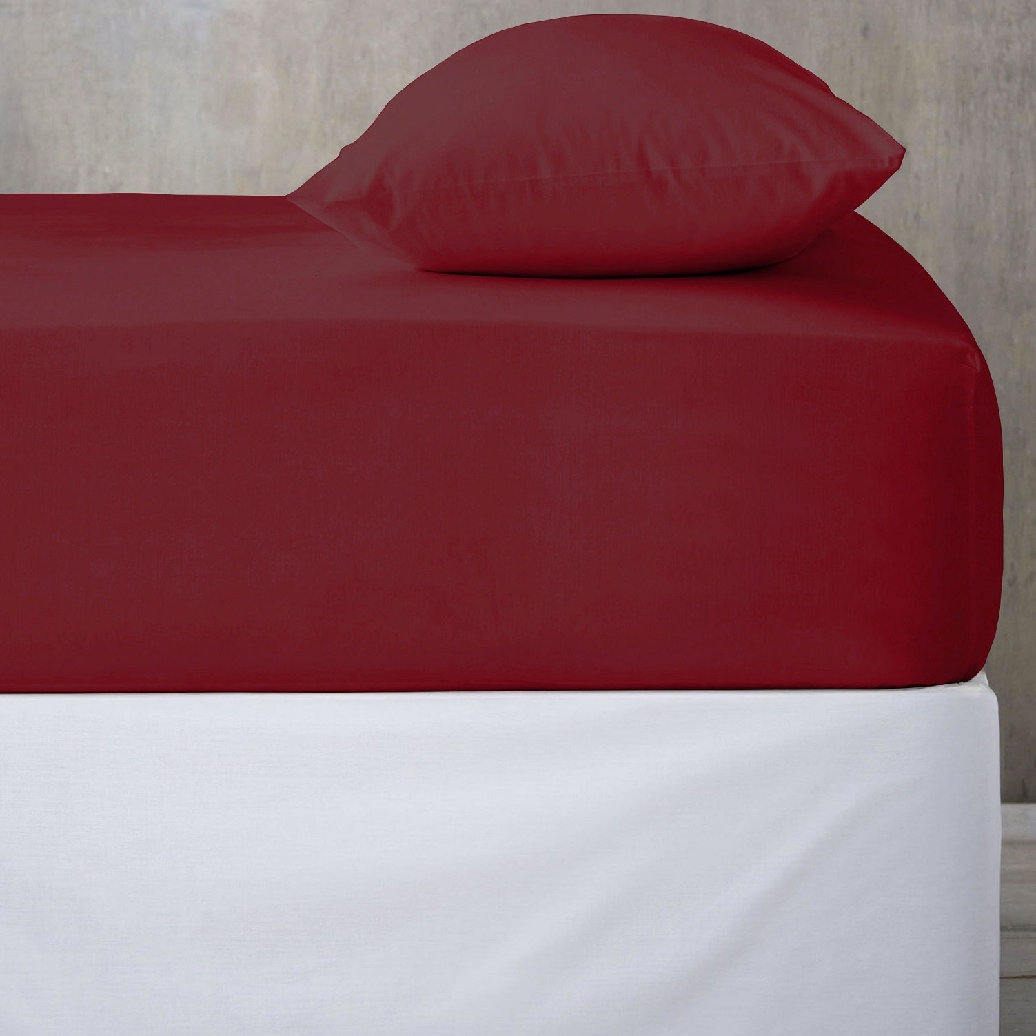 Fitted Sheet 25cm Deep, Single, Red